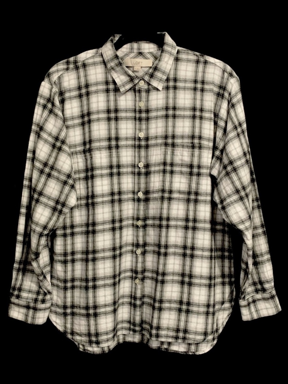 LOFT Plaid Flannel Buttoned Shirt